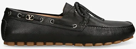 Mens Black Driver Fastaway Leather Loafers Eur 42 / 8 Uk Men