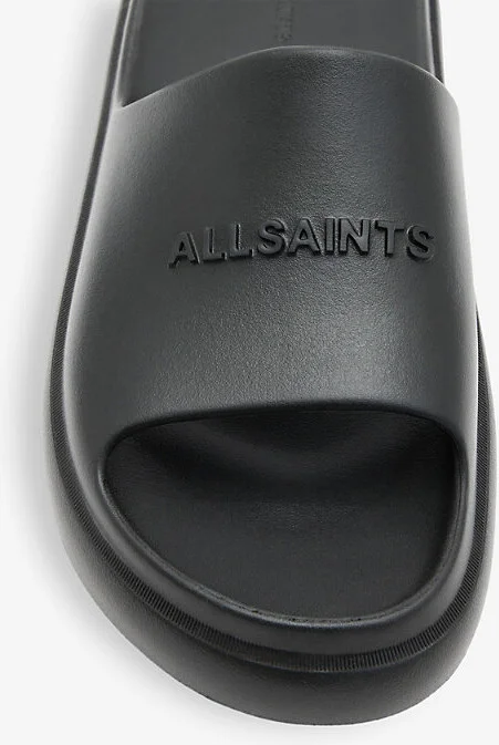 Mens Black Dune Logo-Strap Rubber Slides Eur 41 / 7 Uk Men - Image 2