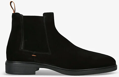 Mens Black Easy Flat Suede Chelsea Boots Eur 43.5 / 9.5 Uk Men