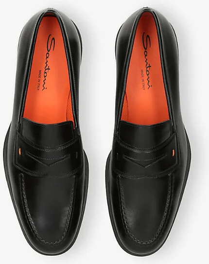 Mens Black Easy Leather Loafers Eur 40.5 / 6.5 Uk Men - Image 2