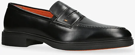 Mens Black Easy Leather Loafers Eur 40.5 / 6.5 Uk Men