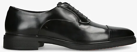Mens Black Easy Leather Oxford Shoes Eur 40 / 6 Uk Men
