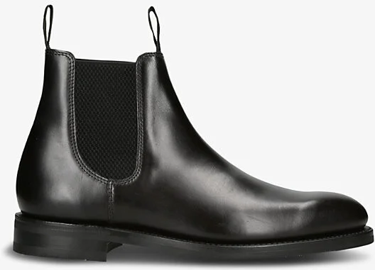 Mens Black Emsworth Leather Chelsea Boots Eur 46 / 12 Uk Men
