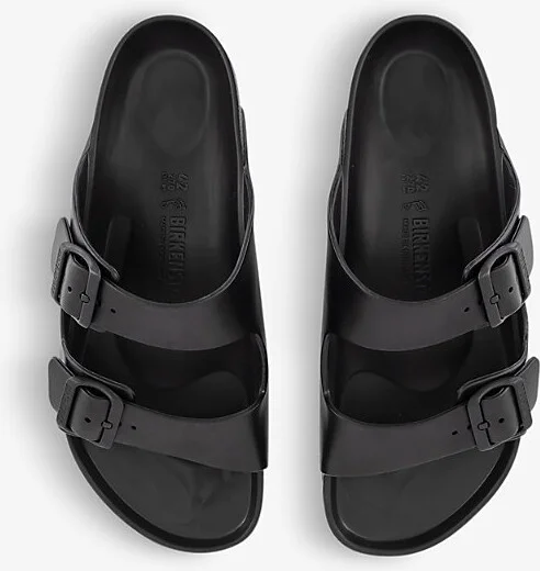 Mens Black Eva Arizona Double-Strap Rubber Sandals Eur 43 / 9 Uk Men - Image 2
