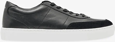 Mens Black Finton Leather Trainers Eur 46 / 12 Uk Men
