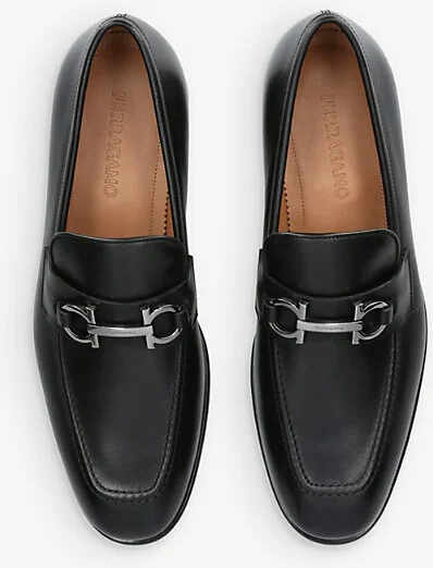 Mens Black Foster Gancho Horsebit-Embellished Leather Loafers Eur 45 / 11 Uk Men - Image 2