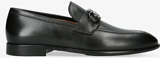 Mens Black Foster Gancho Horsebit-Embellished Leather Loafers Eur 45 / 11 Uk Men