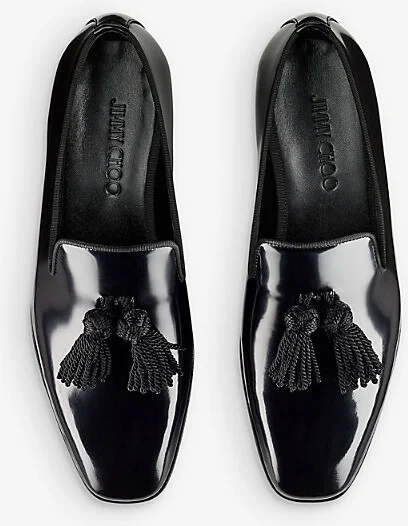 Mens Black Foxley Tassel Patent-Leather Loafers Eur 47 / 13 Uk Men - Image 2