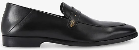 Mens Black Fraser Studded-Strap Leather Loafers Eur 41 / 7 Uk Men