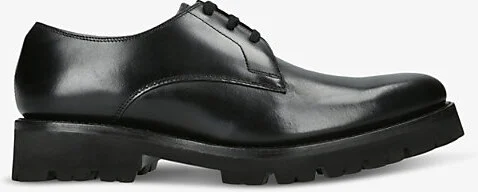 Mens Black Gardener Lace-Up Leather Derby Shoes Eur 43 / 9 Uk Men