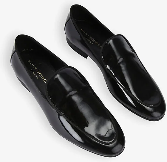 Mens Black Garrick Patent Leather Loafers Eur 42 / 8 Uk Men - Image 2