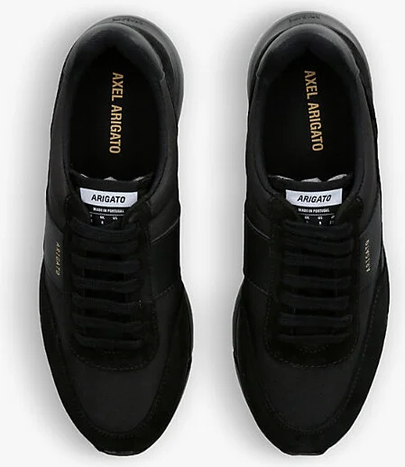 Mens Black Genesis Vintage Runner Panelled Recycled Polyester and Leather-Blend Trainers Eur 41 / 7 Uk Men - Image 2