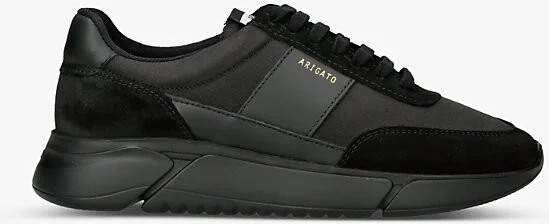 Mens Black Genesis Vintage Runner Panelled Recycled Polyester and Leather-Blend Trainers Eur 41 / 7 Uk Men