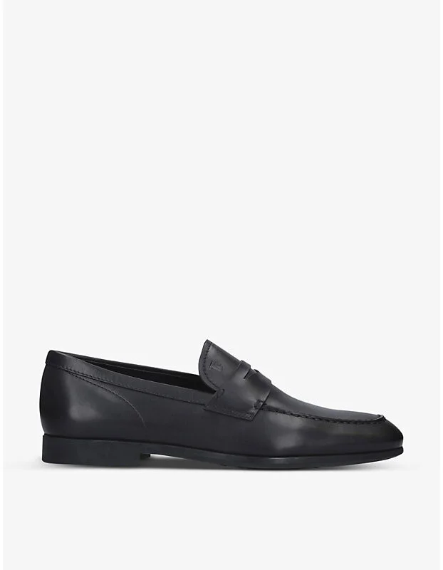 Mens Black Gomma Leather Loafers Eur 42 / 8 Uk Men