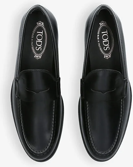 Mens Black Gomma Zf Almond-Toe Leather Loafers Eur 41 / 7 Uk Men - Image 2