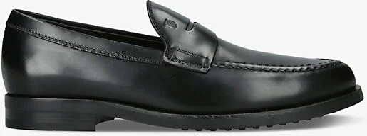 Mens Black Gomma Zf Almond-Toe Leather Loafers Eur 41 / 7 Uk Men