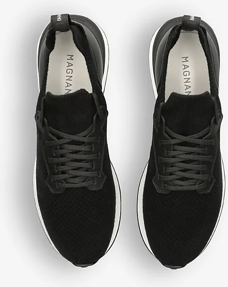 Mens Black Grafton Knitted Low-Top Trainers Eur 44.5 / 10.5 Uk Men - Image 2