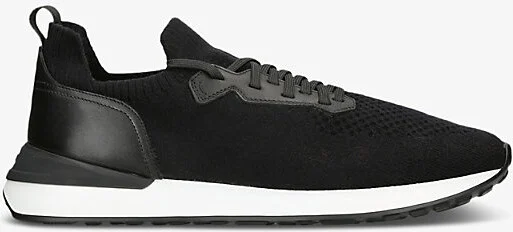 Mens Black Grafton Knitted Low-Top Trainers Eur 44.5 / 10.5 Uk Men
