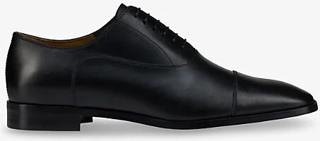 Mens Black Greggory Leather Oxford Shoes Eur 44 / 10 Uk Men