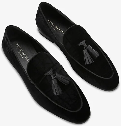 Mens Black Henry Tassel-Embellished Slip-On Suede Loafers Eur 40 / 6 Uk Men - Image 2