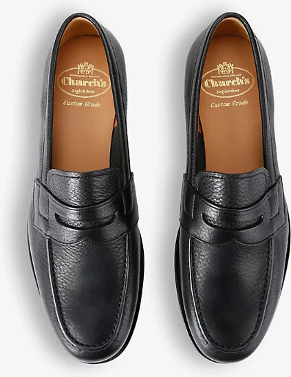 Mens Black Heswall Slip-On Leather Loafers Eur 40 / 6 Uk Men - Image 2