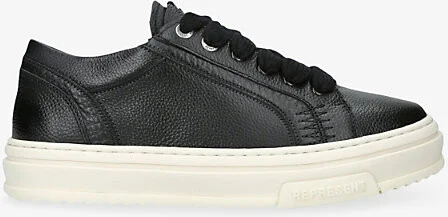 Mens Black Htn Tumble Mix Leather Low-Top Trainers Eur 40 / 6 Uk Men