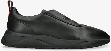 Mens Black Innova Leather Low-Top Trainers Eur 39 / 5 Uk Men