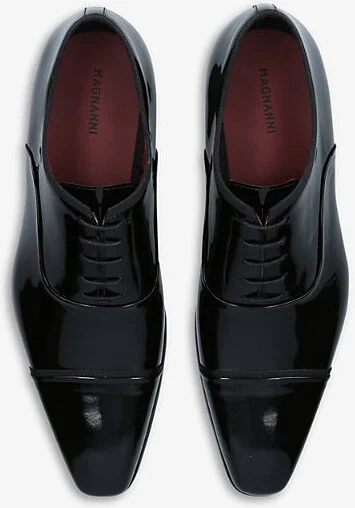 Mens Black Jadiel Patent-Leather Oxford Shoes Eur 40 / 6 Uk Men - Image 2