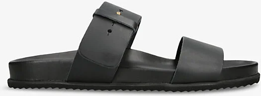 Mens Black Kimon Two-Strap Leather Sandals Eur 41 / 7 Uk Men