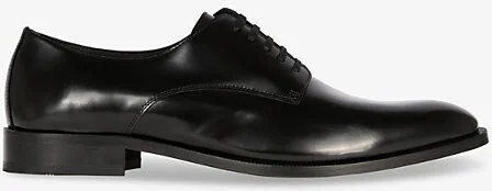 Mens Black Lace-Up Leather Derby Shoes Eur 45 / 11 Uk Men