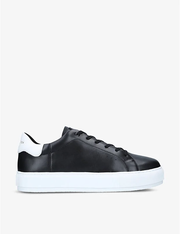 Mens Black Laney Platform Leather Trainers Eur 45 / 11 Uk Men