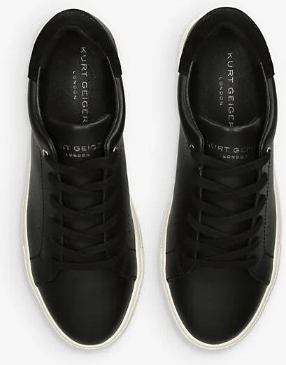 Mens Black Laney2 Foil-Logo Leather Low-Top Trainers Eur 40 / 6 Uk Men - Image 2