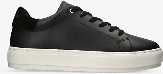 Mens Black Laney2 Foil-Logo Leather Low-Top Trainers Eur 40 / 6 Uk Men