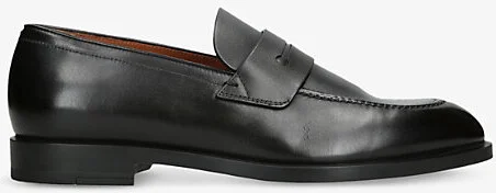 Mens Black L'Asola Leather Penny Loafers Eur 42 / 8 Uk Men