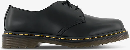 Mens Black Leather 3-Eyelet Chunky-Sole Leather Shoes Eur 41 / 7 Uk Men