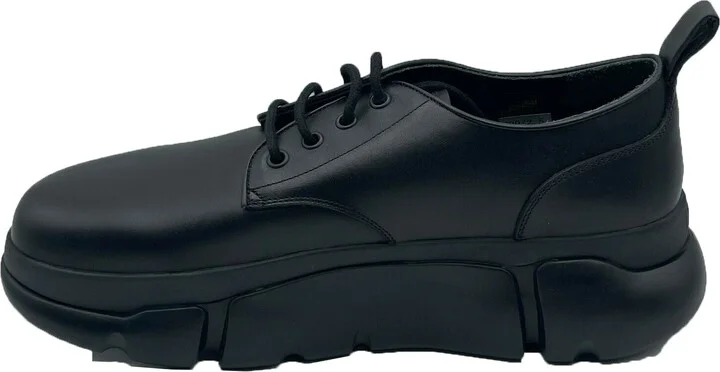 Men's Black Leather Platform Lace Up Sneaker - Image 11