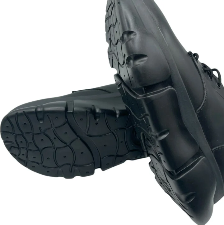 Men's Black Leather Platform Lace Up Sneaker MEX9AMM69BK (42 EU / 9 US) - Image 4