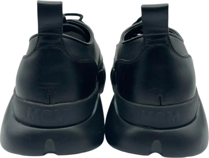 Men's Black Leather Platform Lace Up Sneaker MEX9AMM69BK (42 EU / 9 US) - Image 5