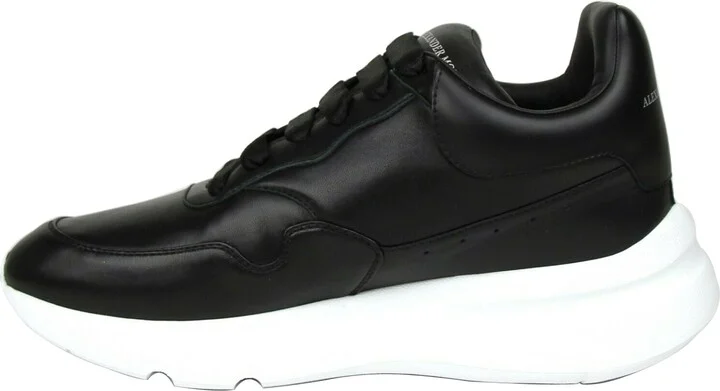 Men's Black Leather Platform Sneakers - Image 7