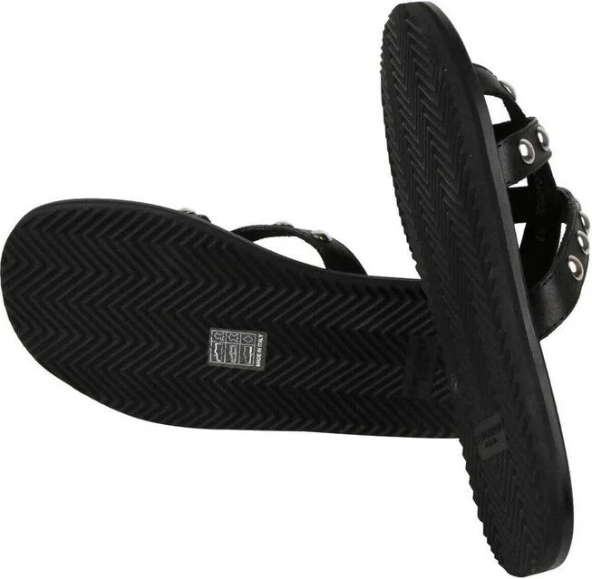 Men's Black Leather Sandal With Silver Studs (39 EU / 6 US) - Image 8