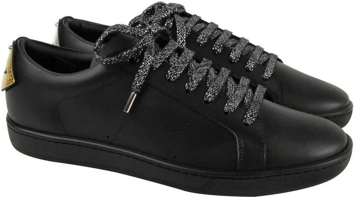 Men's Black Leather Signature Court Lips Sneaker (41 EU / 8 US) - Image 2