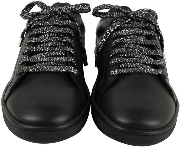 Men's Black Leather Signature Court Lips Sneaker (41 EU / 8 US) - Image 3