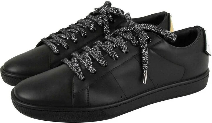 Men's Black Leather Signature Court Lips Sneaker (41 EU / 8 US) - Image 4
