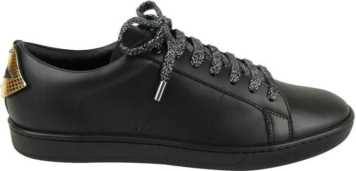 Men's Black Leather Signature Court Lips Sneaker (41 EU / 8 US) - Image 6