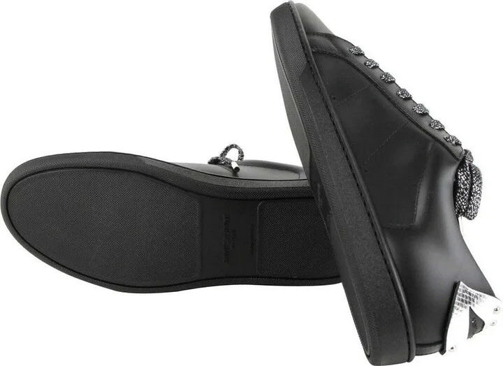 Men's Black Leather Signature Court Lips Sneaker (41 EU / 8 US) - Image 8