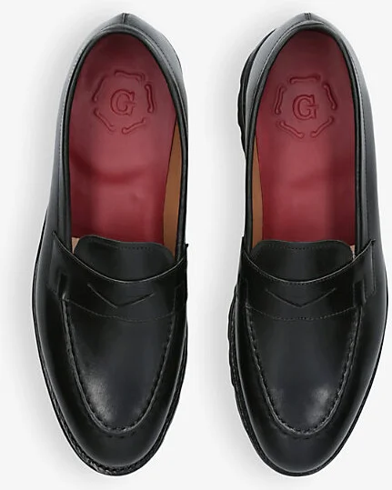 Mens Black Lloyd Slip-On Leather Penny Loafers Eur 45 / 11 Uk Men - Image 2