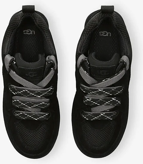Mens Black Lo Lowmel Low-Top Suede Trainers Eur 44 / 10 Uk Men - Image 2