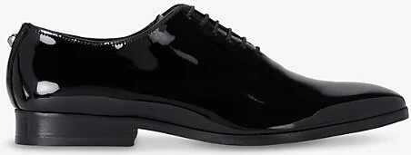 Mens Black Logan Patent-Leather Oxford Shoes Eur 41 / 7 Uk Men