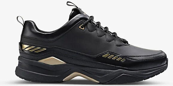 Mens Black Logo-Embossed Textile Low-Top Trainers Eur 45 / 11 Uk Men
