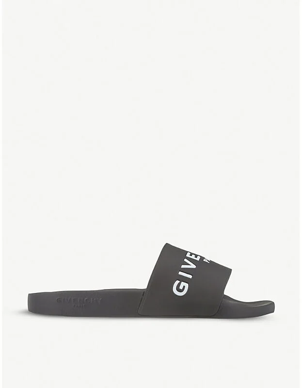 Mens Black Logo Sliders Eur 42 / 8 Uk Men